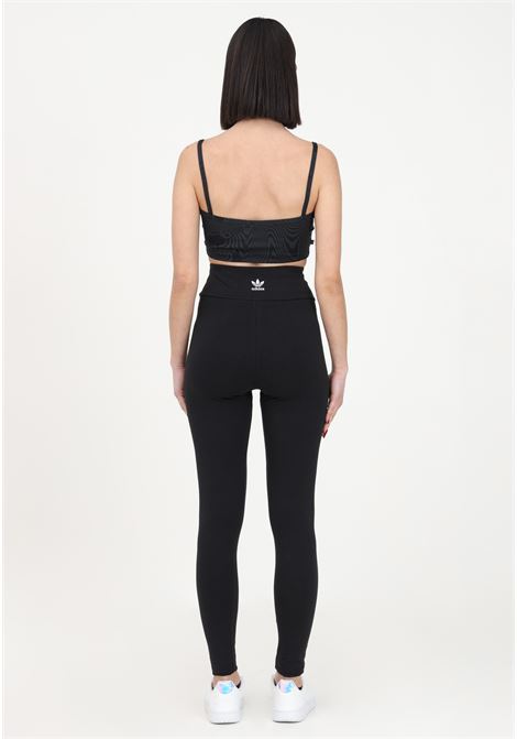 Leggings nero da donna con stampa logo trefoil sul retro ADIDAS ORIGINALS | IA6446.
